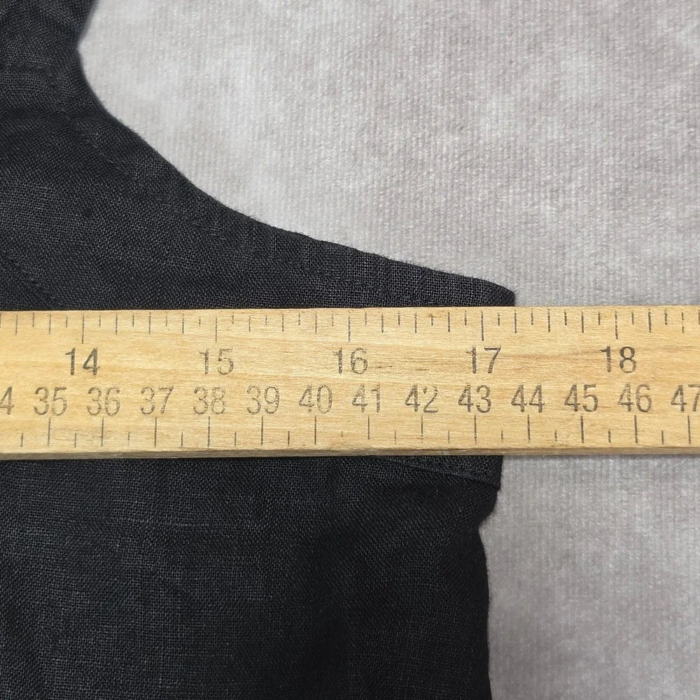 Everlane Womens Black 100% Linen Wide Leg Button Front Jumpsuit Jumper Size 4